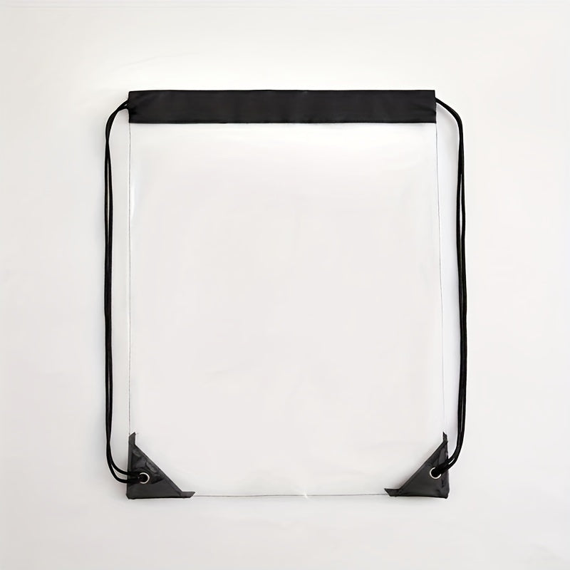 1pc Clear Drawstring Bags PVC Portable Waterproof Backpack Travel Gym Sport Beach String Bag For Men
