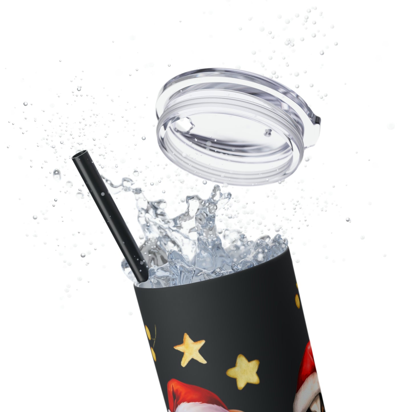 Puppies Skinny Tumbler with Straw, 20oz