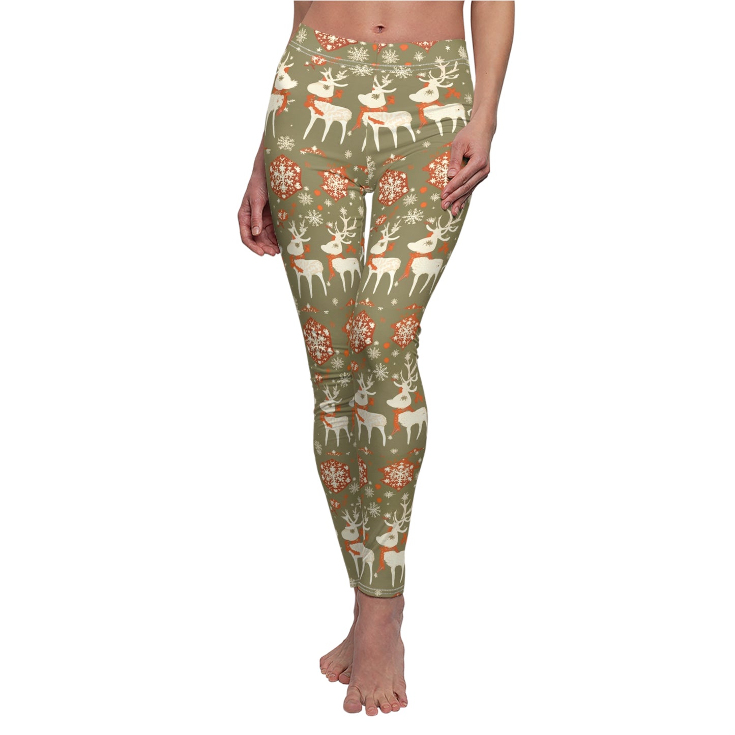 Holiday Tan Christmas Yoga Pants