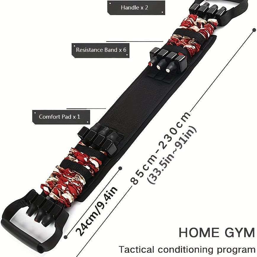 Portable Bench Press, Adjustable Push Up Resistance Bands, Chest Builder Workout Equipment, Arm Expander Resistance Training for Home Workout, Gym, Fitness, Travel Training - Patented Product