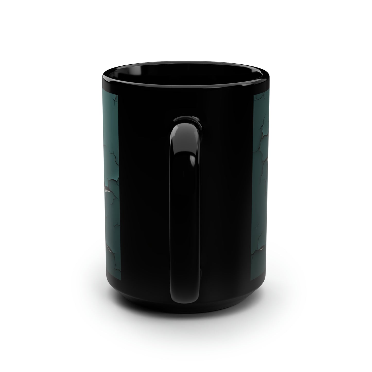3D Christmas Tree Black Mug, 15oz