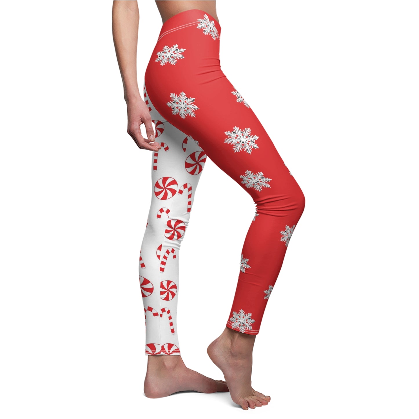 Snowflake Candy Cane Leggings