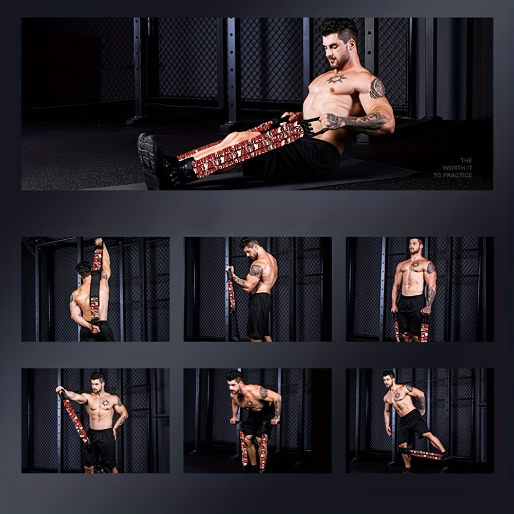 Portable Bench Press, Adjustable Push Up Resistance Bands, Chest Builder Workout Equipment, Arm Expander Resistance Training for Home Workout, Gym, Fitness, Travel Training - Patented Product