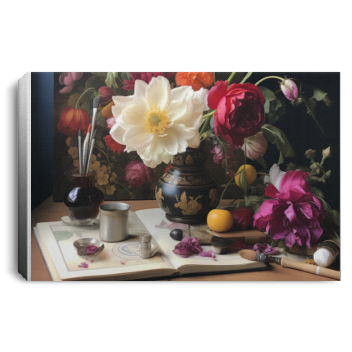 Vintage Lilac Still Life Flower Canvas