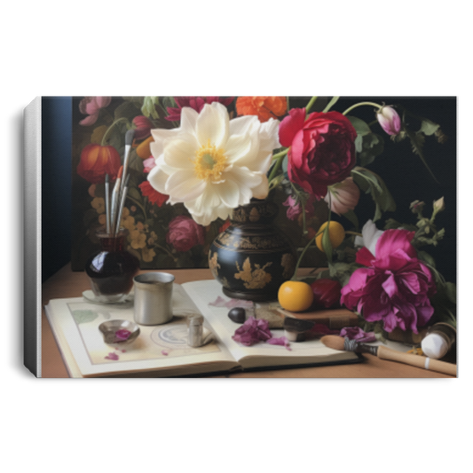Vintage Lilac Still Life Flower Canvas