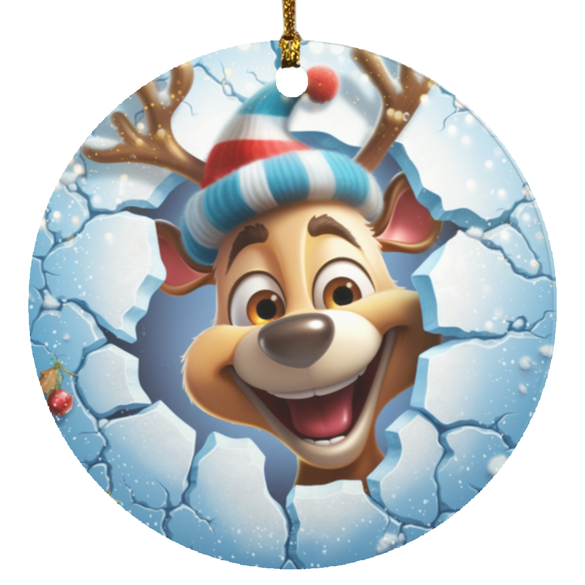 Cute Reindeer coming out of hole 2