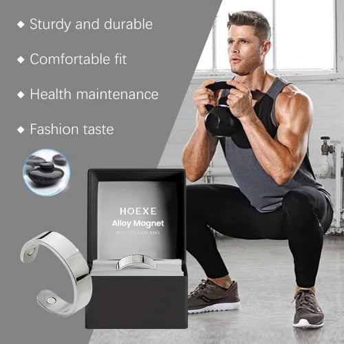 Hoexe Silver Magnetic Body Comfort Sports Portable Simple Men's Daily Accessory Ring