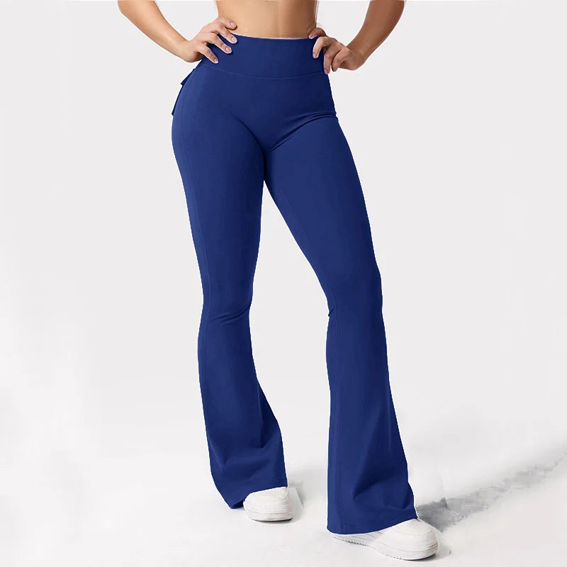 2024 Newest Women Wide Leg High Stretch Yoga Leggings Naked Feeling Compression Fitness Workwear with pockets Yoga Pant 