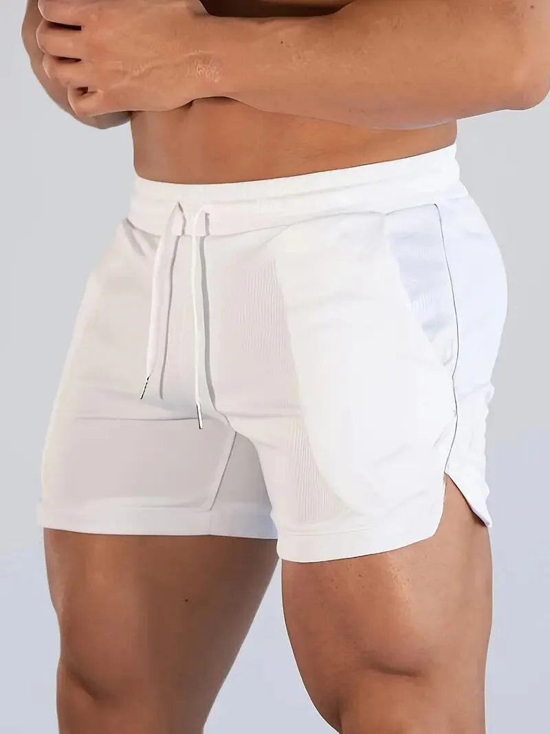 Mens Gym Training Shorts Men Sports Casual Clothing Fitness Workout Running Grid quick-drying compression Shorts Athletics