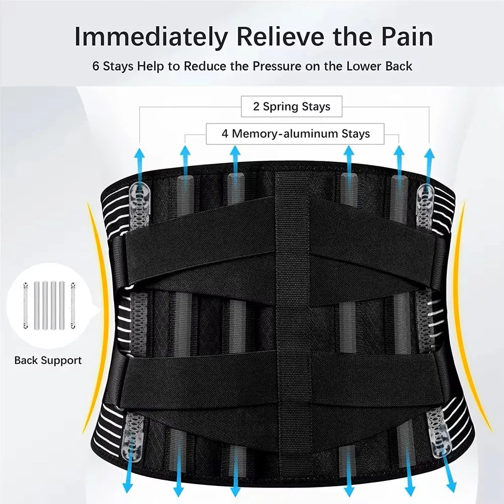 Adjustable Lower Back Support Brace — Breathable Waist Compression for Heavy Lifting, Sciatica Comfort, and Everyday Posture Support