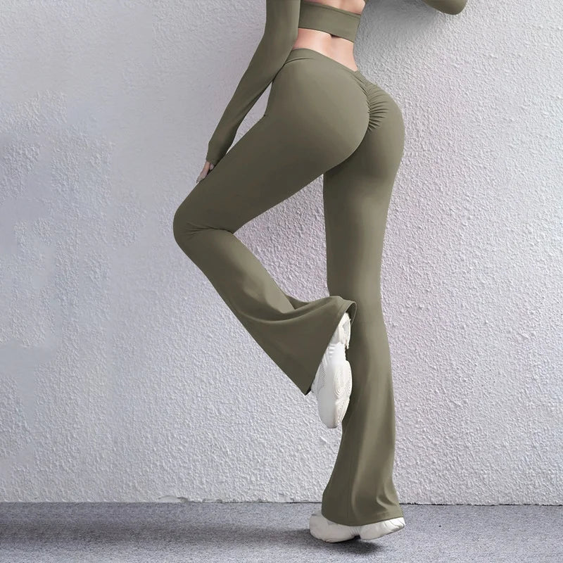Athletic Fitness Sports Gym Workout High Quality Yoga Pants V Back Scrunch Butt Yoga Leggings for Women