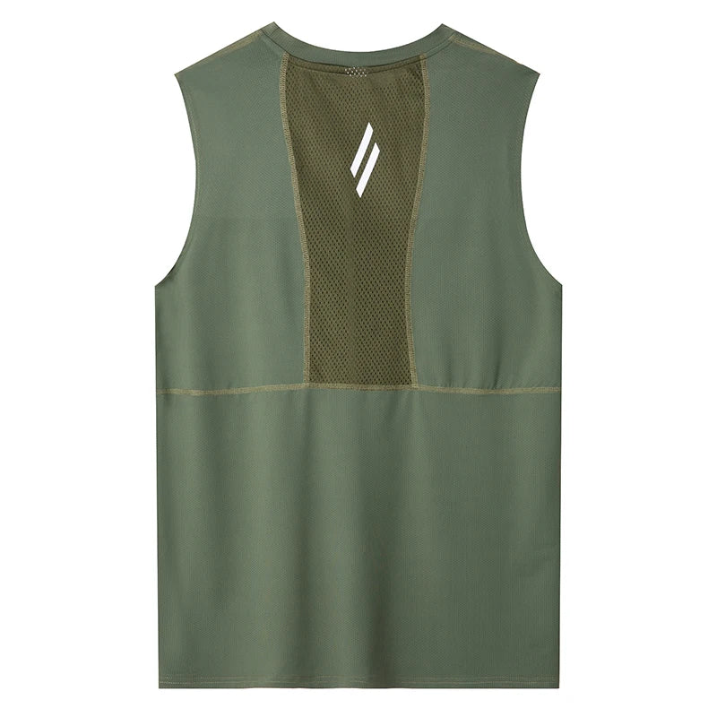 Mens Gym Tank top Men Fitness Sleeveless Shirt Male Mesh Breathable Fitness Sports Vest Undershirt Gyms Running Vest Men