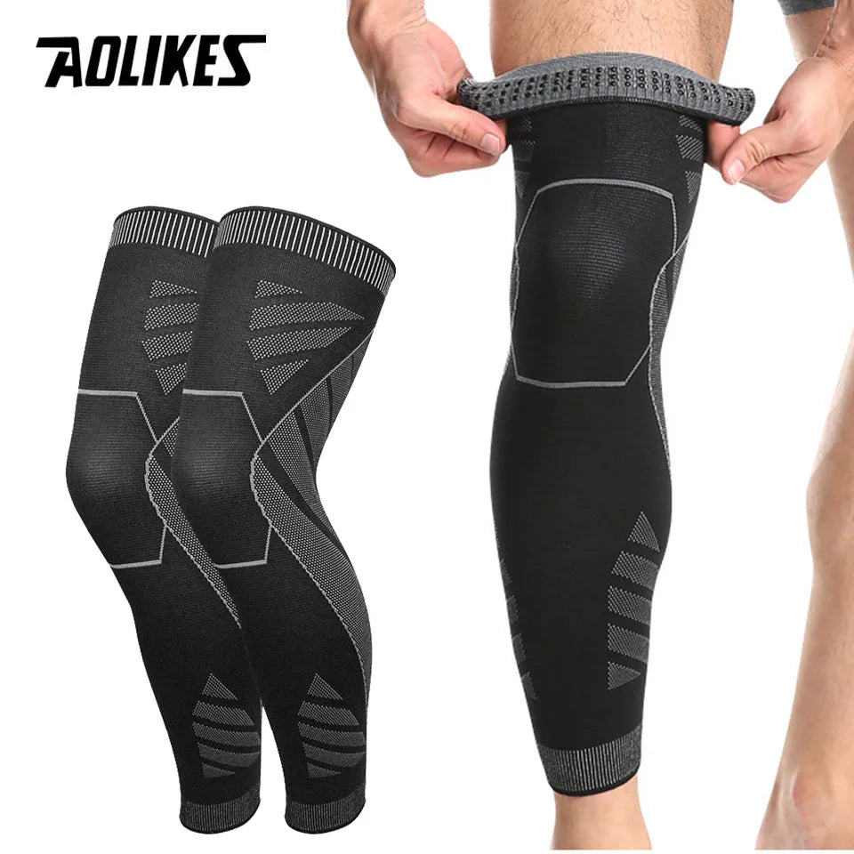 Sports Full Leg Compression Sleeves Knee Braces Support Protector for Weightlifting Arthritis Joint Pain Relief