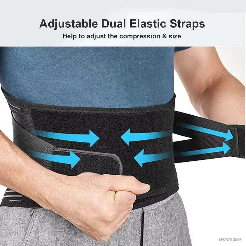 Adjustable Lower Back Support Brace — Breathable Waist Compression for Heavy Lifting, Sciatica Comfort, and Everyday Posture Support