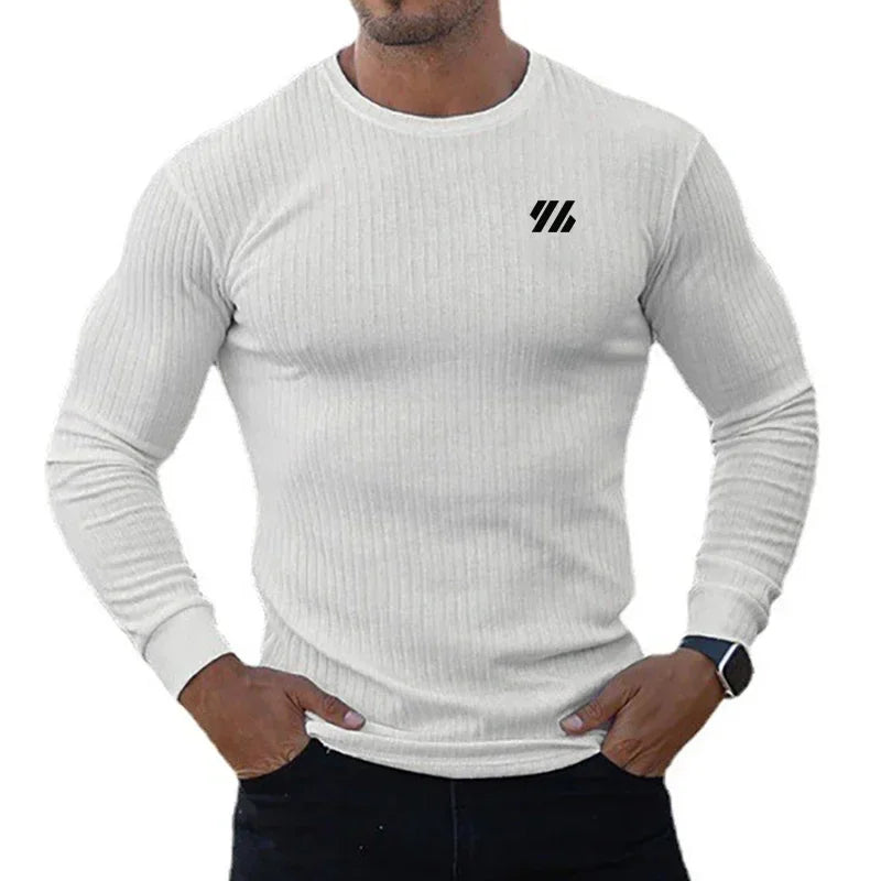 Mens Fitness Running TShirt Sport Knitwear Breathable Quick Dry Shirt Elastic Long Sleeve Tops Gym Bodybuilding Workout Clothing