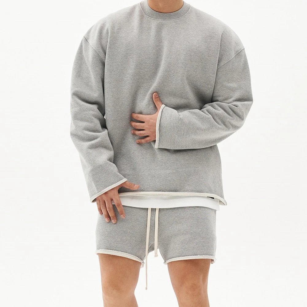 Mens Training Sports Suits Gym Fitness Kits Sportswear Hoodie Pullover Hooded Shorts Jogging Sets Cotton Running Tracksuits