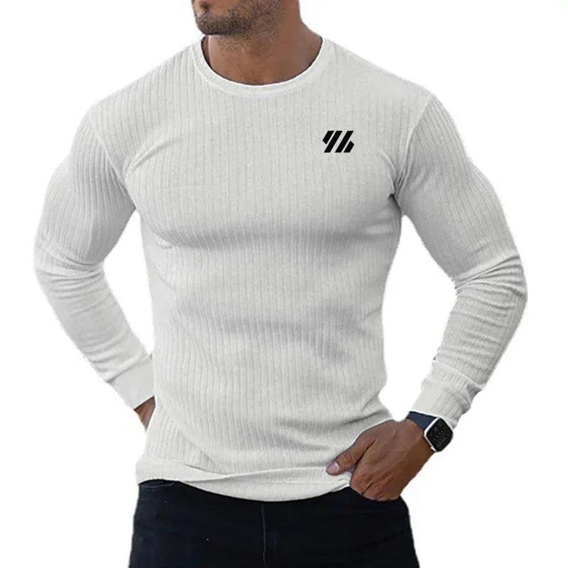 Mens Fitness Running TShirt Sport Knitwear Breathable Quick Dry Shirt Elastic Long Sleeve Tops Gym Bodybuilding Workout Clothing