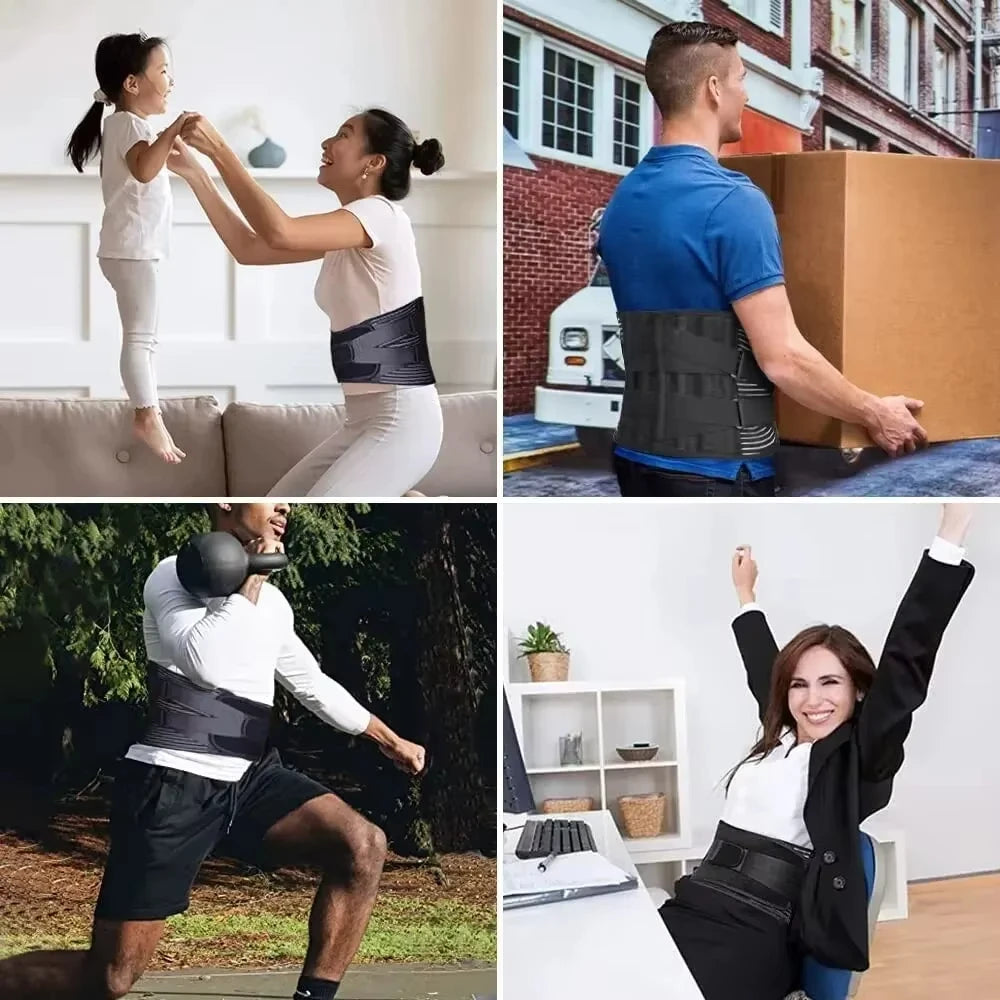 Adjustable Lower Back Support Brace — Breathable Waist Compression for Heavy Lifting, Sciatica Comfort, and Everyday Posture Support