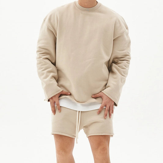 Mens Training Sports Suits Gym Fitness Kits Sportswear Hoodie Pullover Hooded Shorts Jogging Sets Cotton Running Tracksuits