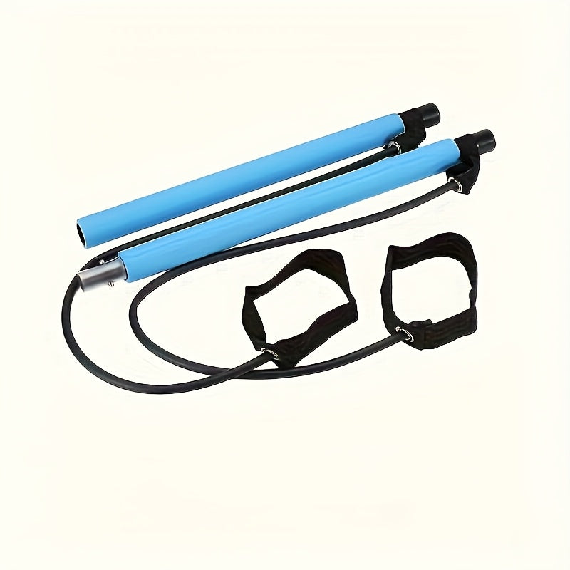 Stainless Steel 1pc Lingpeng Pilates Bar Kit - Colorful Resistance Bands for Home Gym, Yoga, Squats & Full Body Shaping - Lightweight, Easy to Assemble & Carry, Gym Accessories for Men & Women