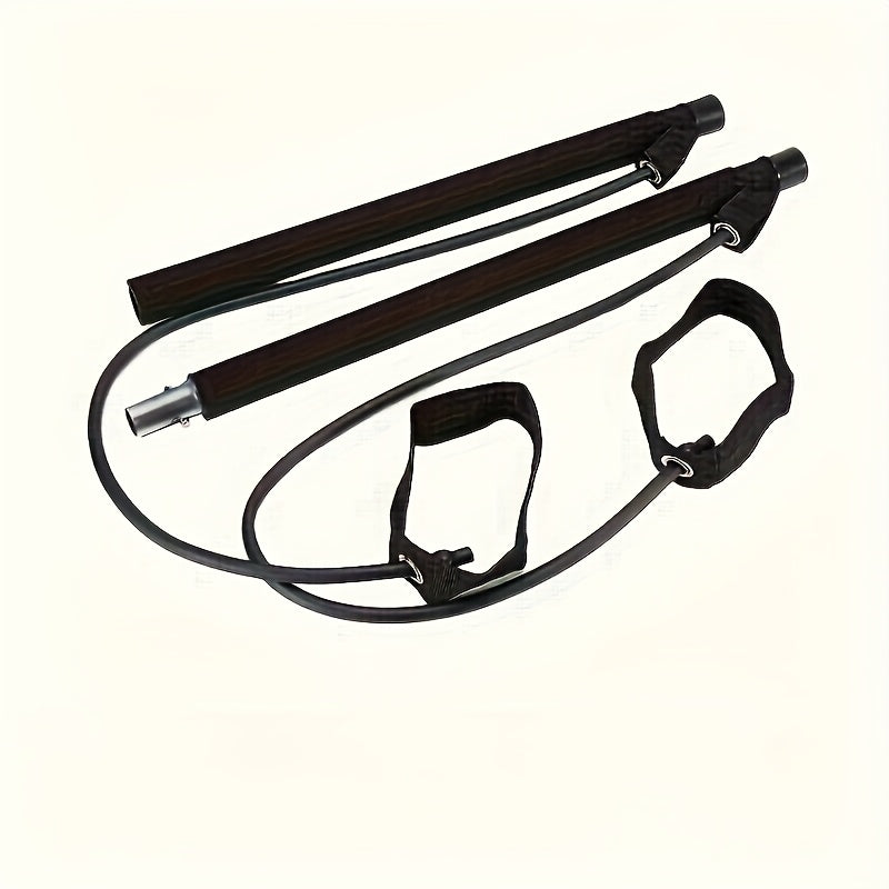 Stainless Steel 1pc Lingpeng Pilates Bar Kit - Colorful Resistance Bands for Home Gym, Yoga, Squats & Full Body Shaping - Lightweight, Easy to Assemble & Carry, Gym Accessories for Men & Women