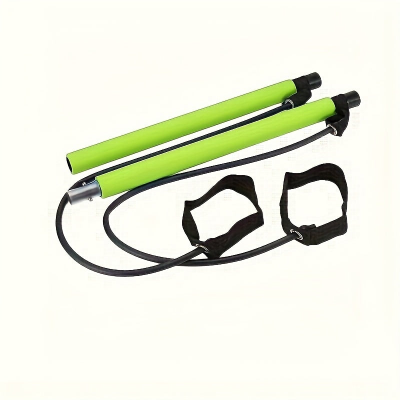 Stainless Steel 1pc Lingpeng Pilates Bar Kit - Colorful Resistance Bands for Home Gym, Yoga, Squats & Full Body Shaping - Lightweight, Easy to Assemble & Carry, Gym Accessories for Men & Women