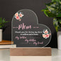 To Mother From Daughter Printed Heart Acrylic Plaque