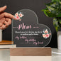 To Mother From Daughter Printed Heart Acrylic Plaque