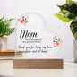 To Mom Heart Acrylic Plaque