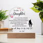 TO MY DAUGHTER PRINTED HEART ACRYLIC PLAQUE