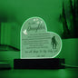 TO MY DAUGHTER PRINTED HEART ACRYLIC PLAQUE