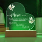 To Mother From Daughter Printed Heart Acrylic Plaque