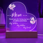 To Mother From Daughter Printed Heart Acrylic Plaque