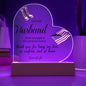 TO MY HUSBAND HEART GIFT ACRYLIC PLAQUE