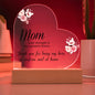 To Mom Heart Acrylic Plaque
