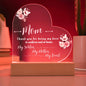 To Mother From Daughter Printed Heart Acrylic Plaque