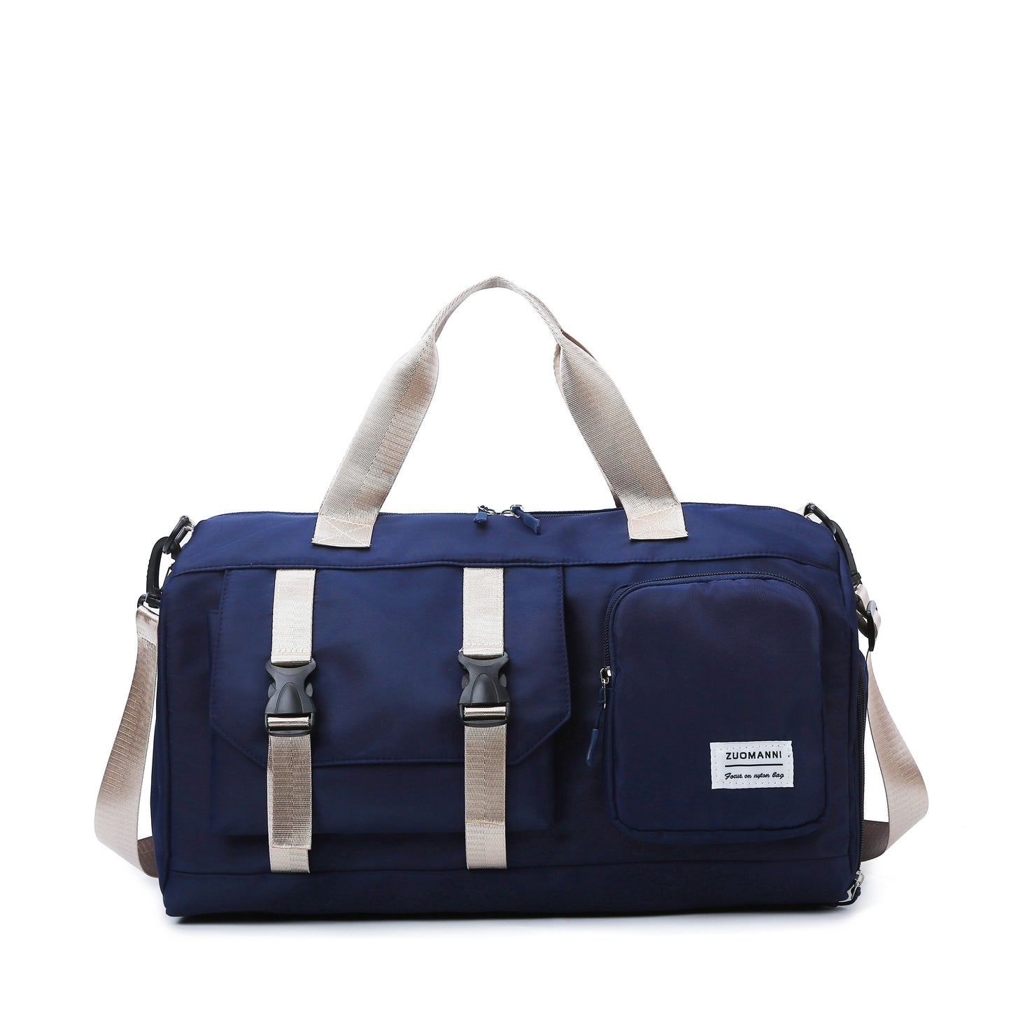 Eonothem High Quality Large Capacity Travel Duffle Bag - Adjustable Shoulder Strap, Multiple Pockets, Polyester Sports Gym Weekender Bag for Women in Bright Pink/Peacock Green/Peach/Light Grey/Light Blue//Blue/Black, Fitness