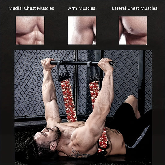 Portable Bench Press, Adjustable Push Up Resistance Bands, Chest Builder Workout Equipment, Arm Expander Resistance Training for Home Workout, Gym, Fitness, Travel Training - Patented Product