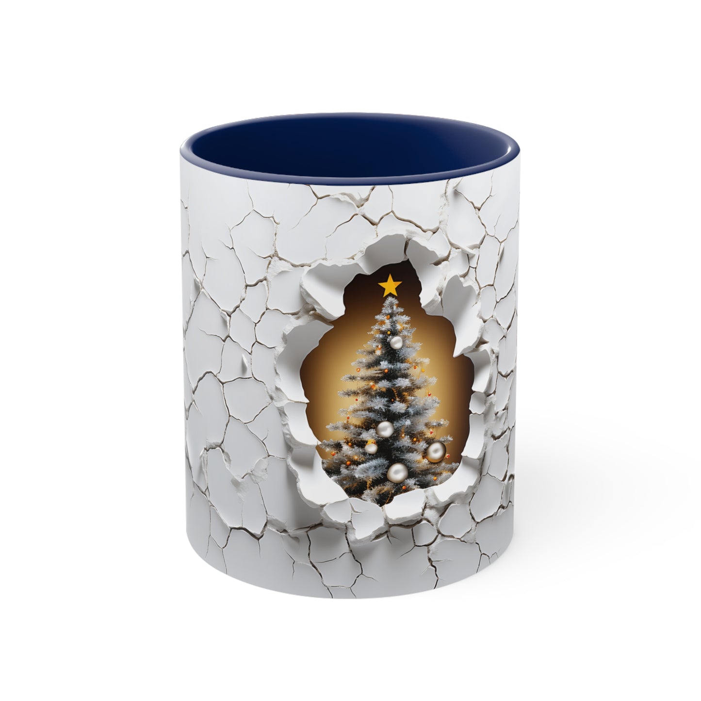 3d Christmas Tree Accent Coffee Mug, 11oz