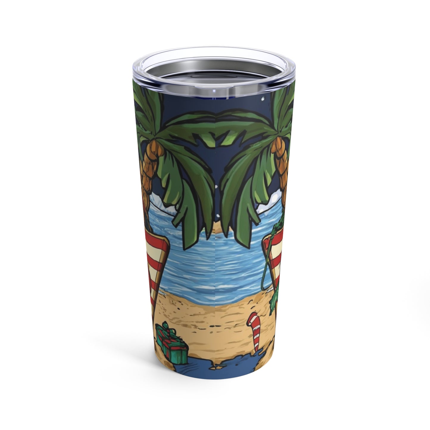 Couple Christmas in the Tropics Tumbler 20oz