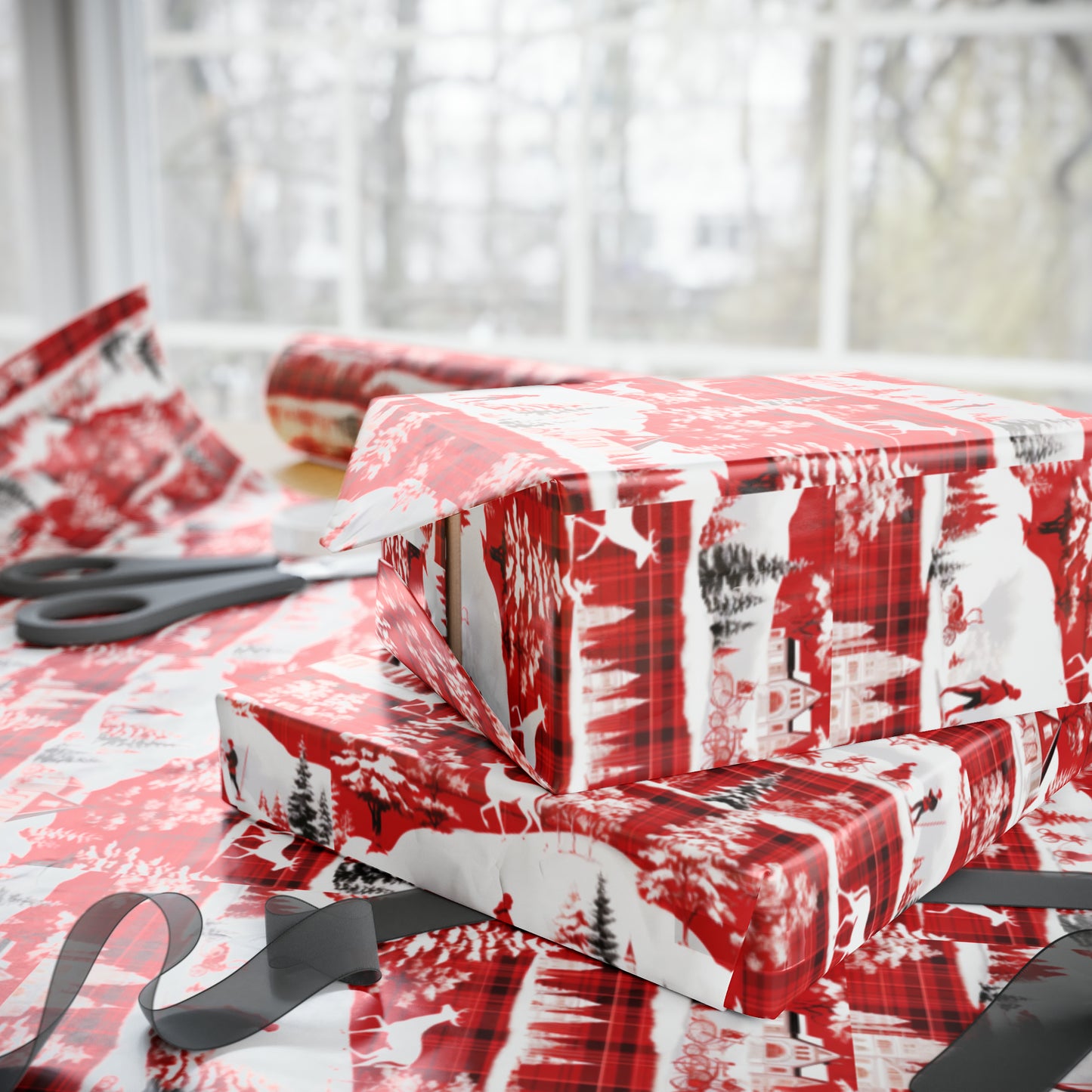 Santa Clause Plaid Wrapping Papers