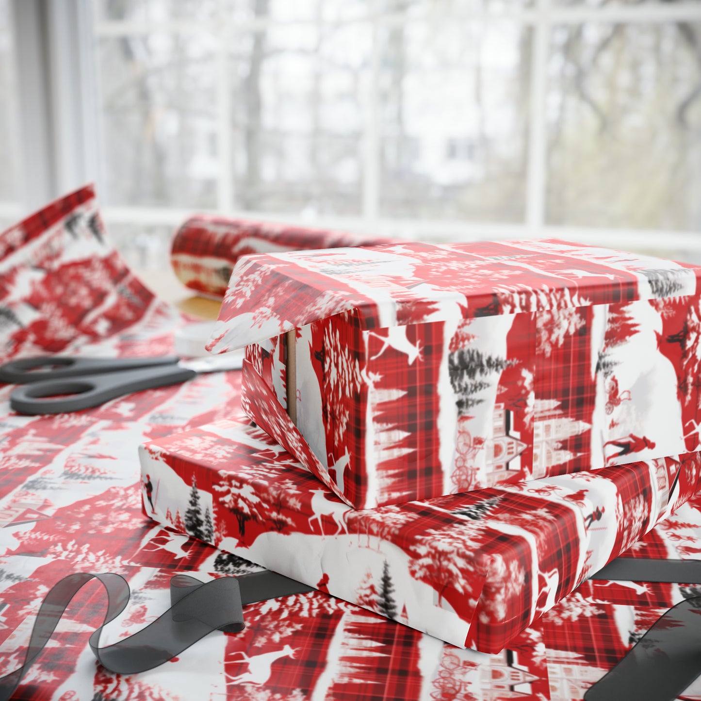 Santa Clause Plaid Wrapping Papers