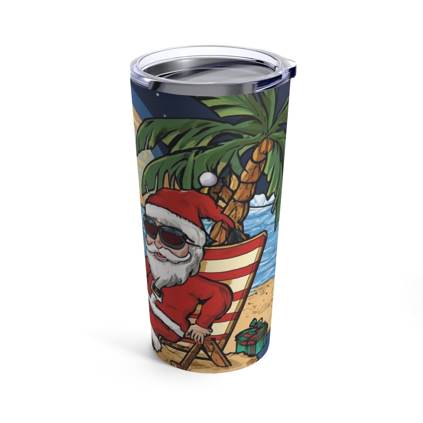 Couple Christmas in the Tropics Tumbler 20oz