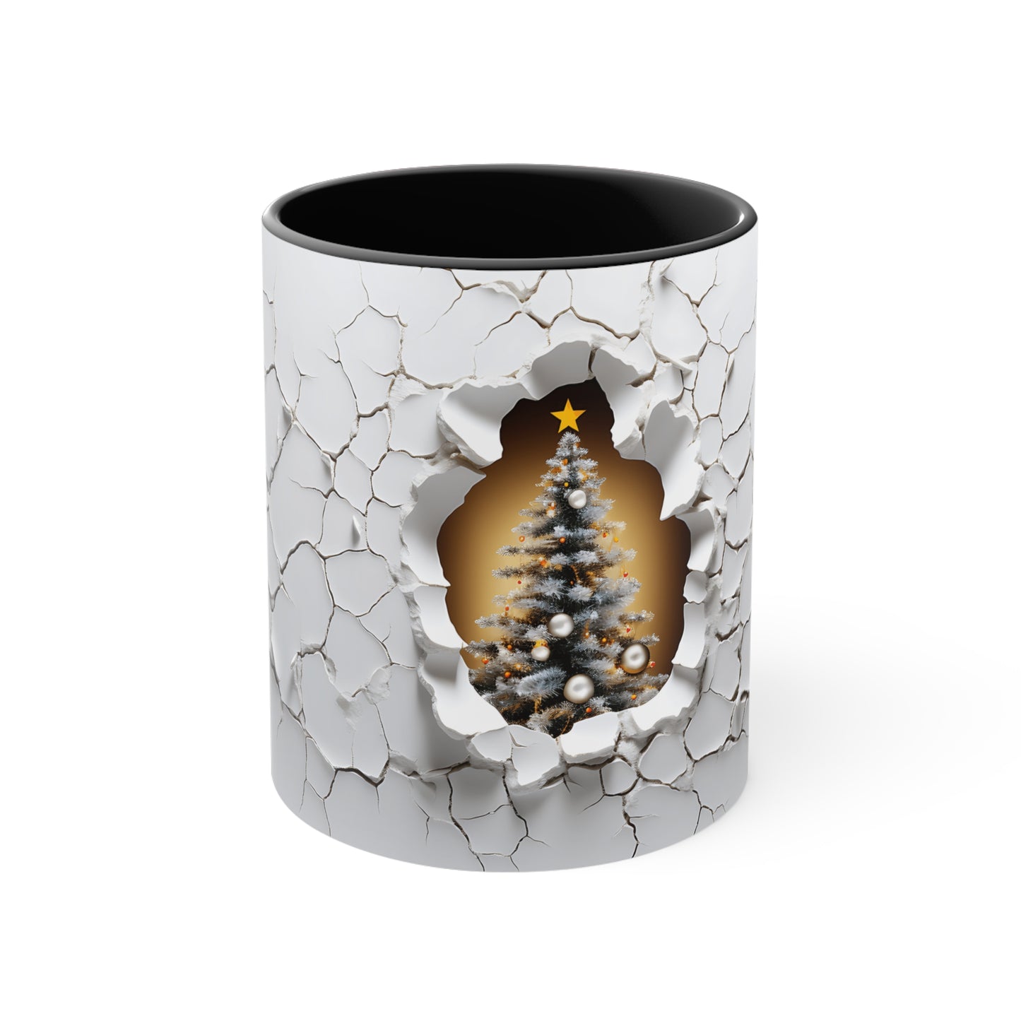 3d Christmas Tree Accent Coffee Mug, 11oz