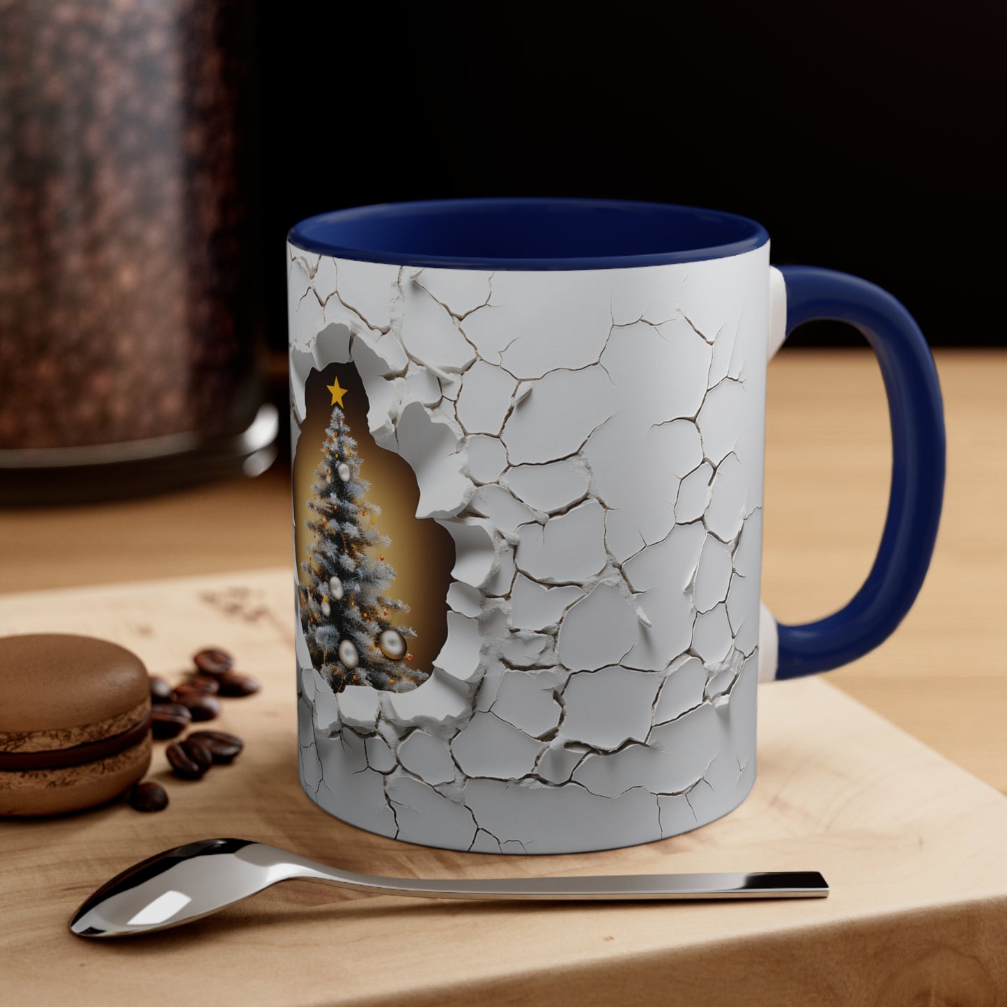 3d Christmas Tree Accent Coffee Mug, 11oz