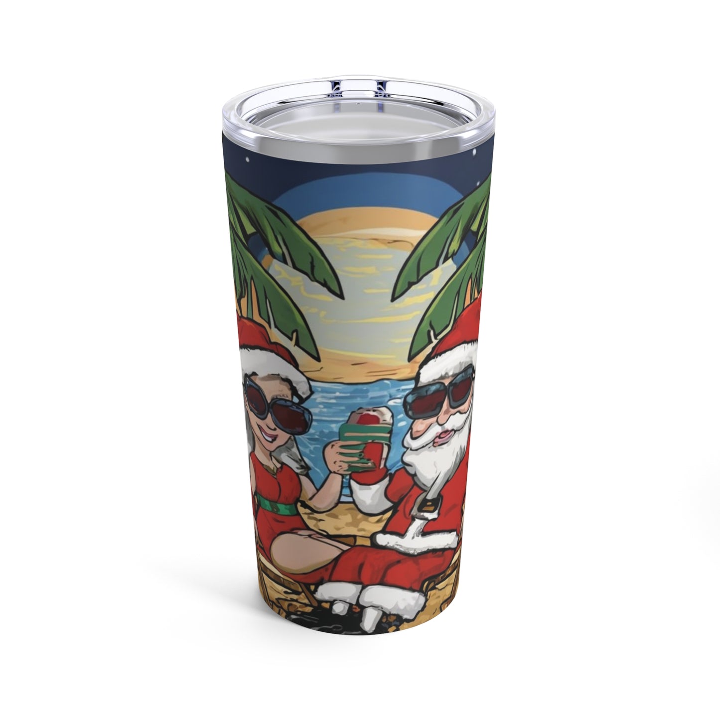 Couple Christmas in the Tropics Tumbler 20oz