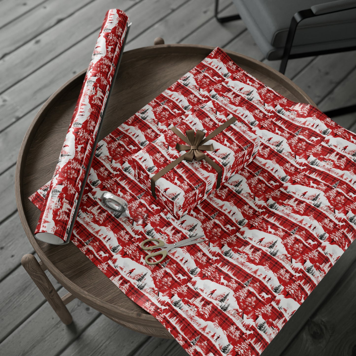 Santa Clause Plaid Wrapping Papers