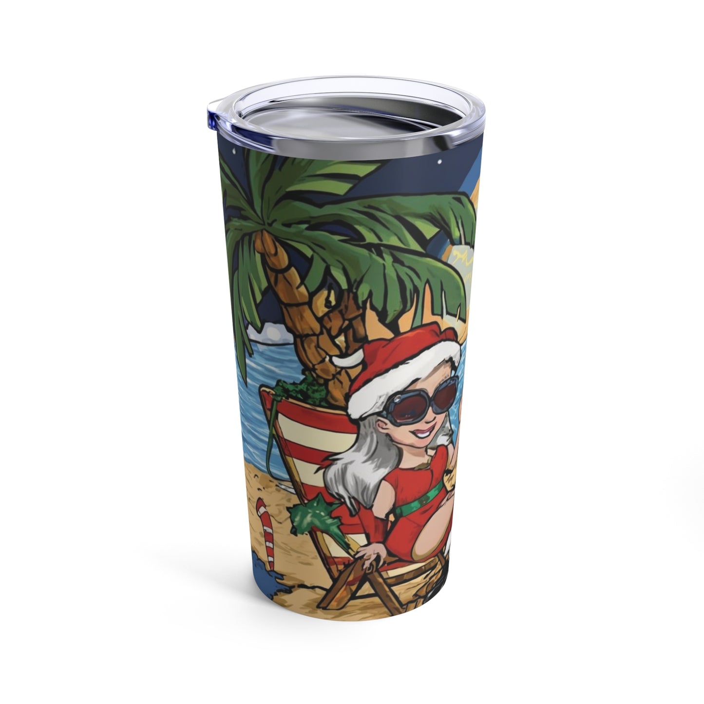 Couple Christmas in the Tropics Tumbler 20oz