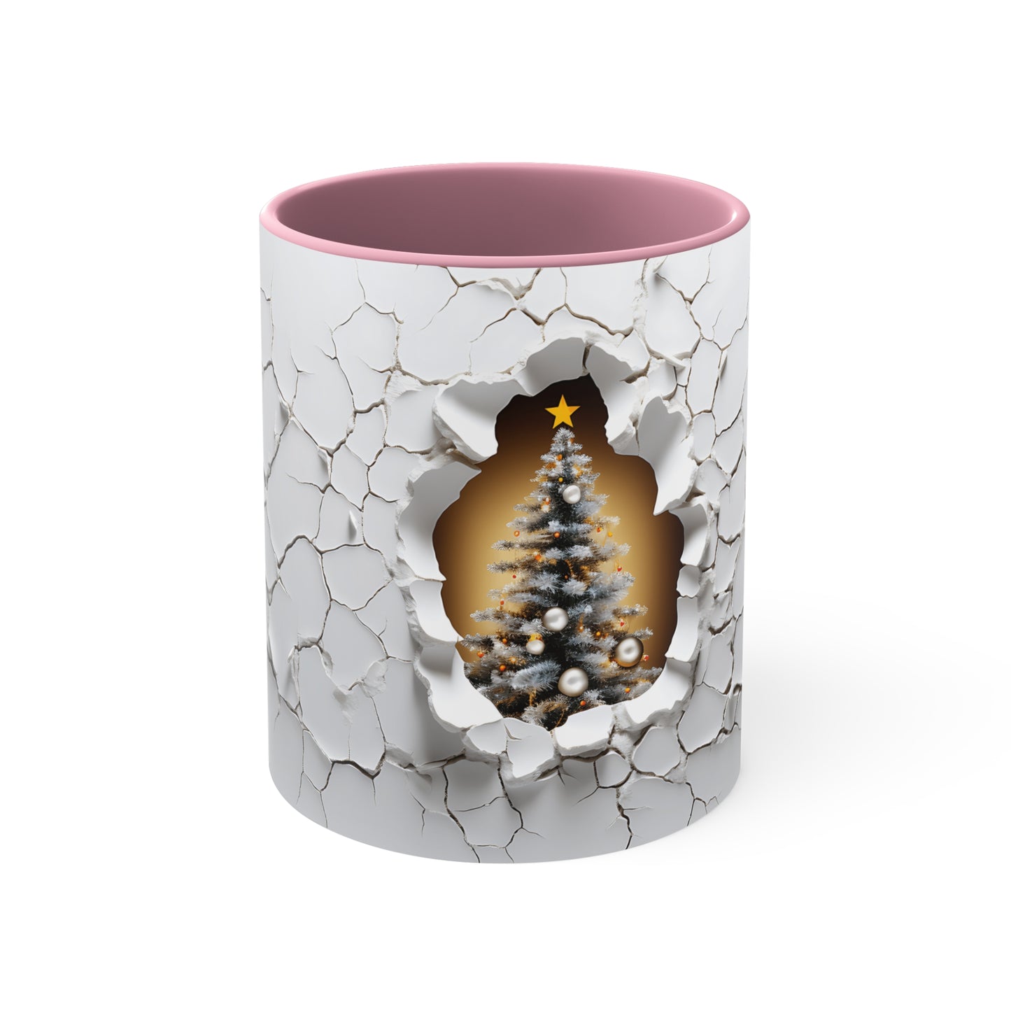 3d Christmas Tree Accent Coffee Mug, 11oz