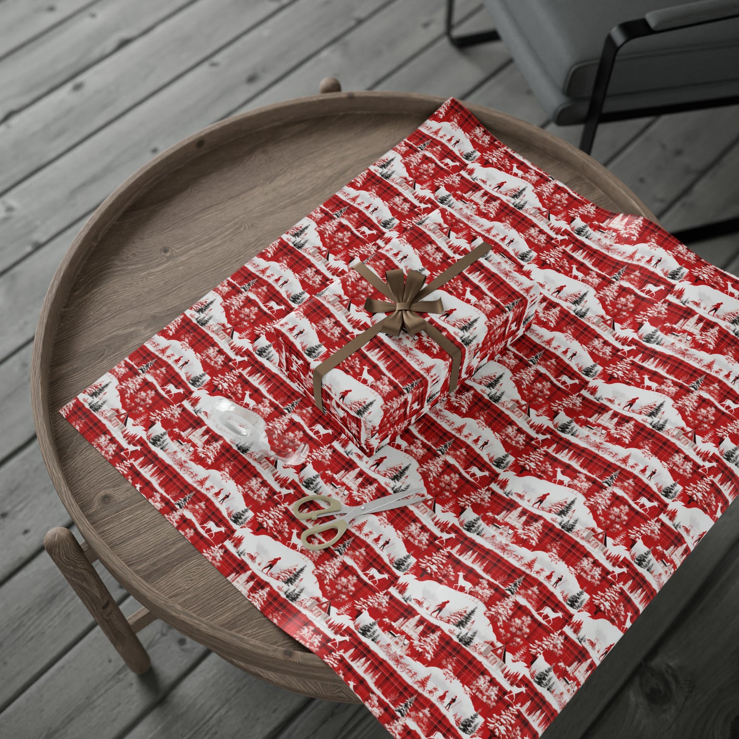 Santa Clause Plaid Wrapping Papers